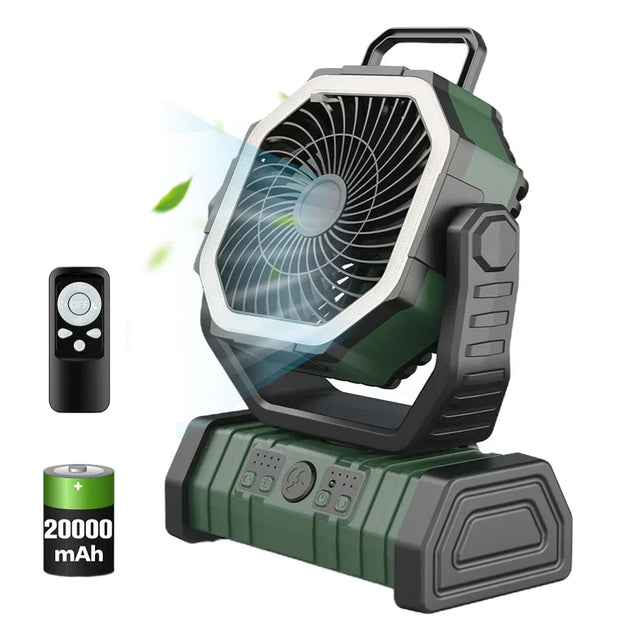 20000mAh 10000mAhUSB Rechargeable Camping Fan Portable Air Circulators Wireless Fans 270 ° Head Rotation Tent Fan