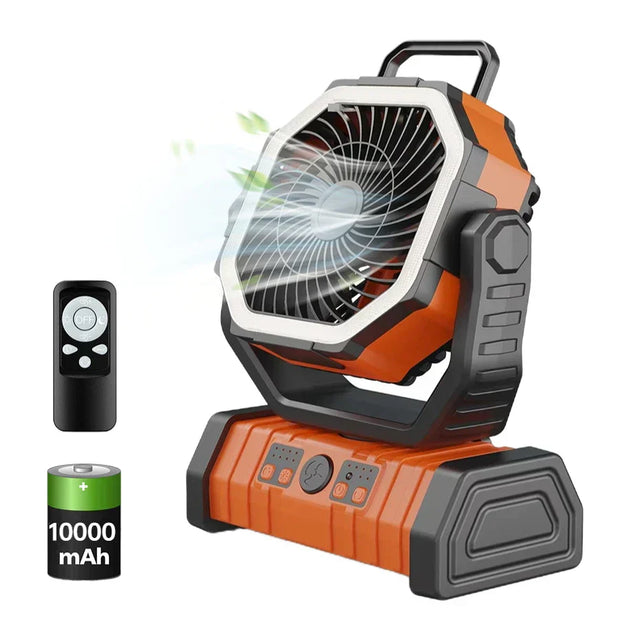 20000mAh 10000mAhUSB Rechargeable Camping Fan Portable Air Circulators Wireless Fans 270 ° Head Rotation Tent Fan