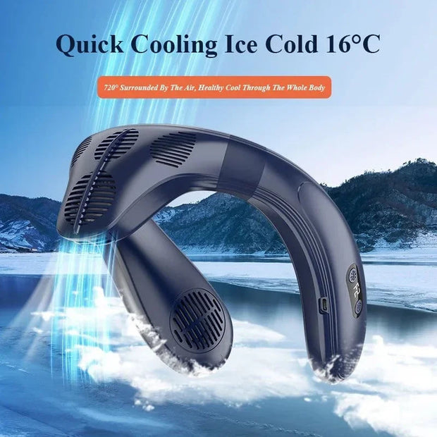 Portable Neck Fan - Rechargeable Bladeless Cooling Air Conditioner